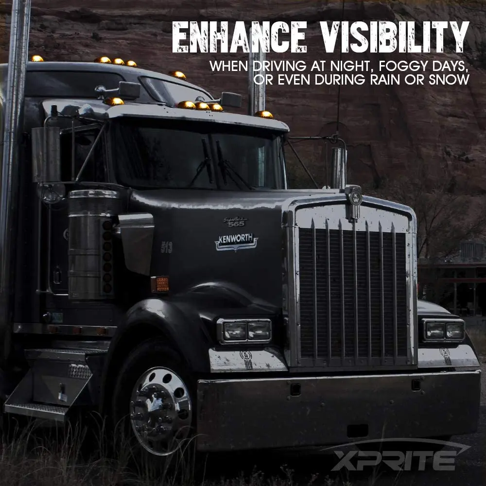 12 светодиодных желтых габаритных огней на крыше кабины для Ford Dodge Ram Toyota Trucks SUV POV