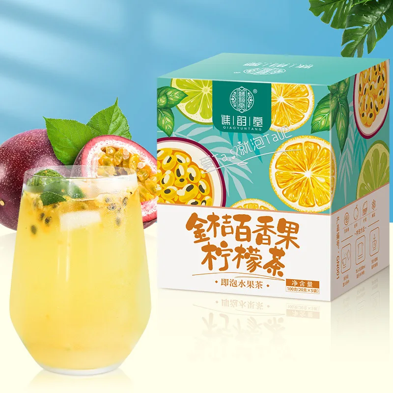 

Страстные фрукты, чай kumquat, фруктовый чай 300 г/15 пакетов, высушенный страстный фрукт, каменный сахар, чай с сушеными фруктами