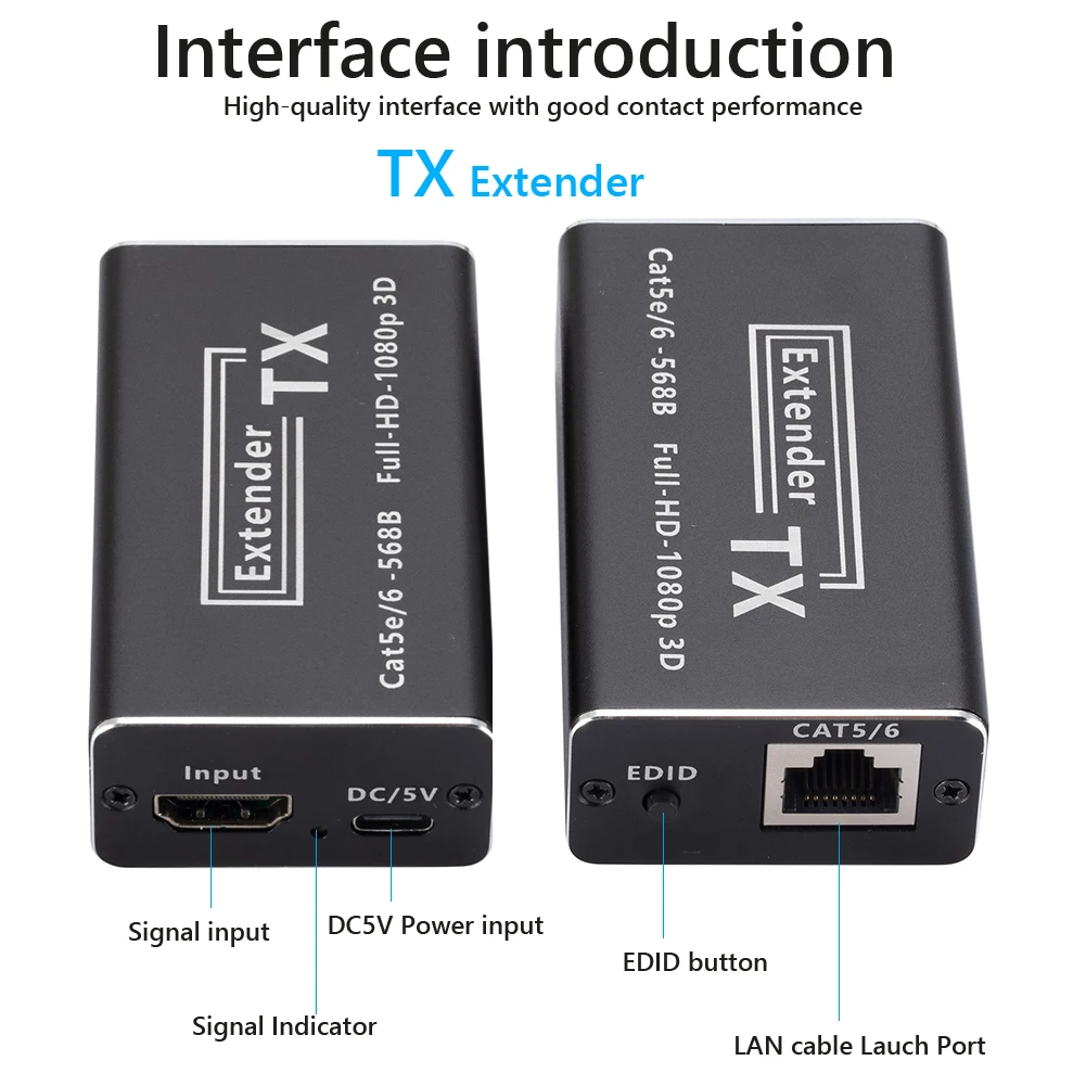 Сетевой удлинитель 60 м 1080P от CAT5e CAT6