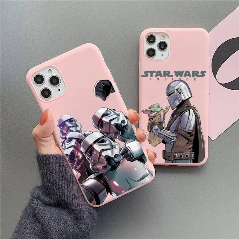 

Star Wars Yoda Imperial Stormtrooper Matte Candy Pink Phone Case For iphone 13 12 11 Pro Max Mini XS 8 7 6 6S Plus X SE 2020 XR