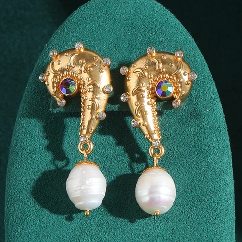 Серьги-капельки из меди с позолотой LOVE GREEN LIVE GREEN