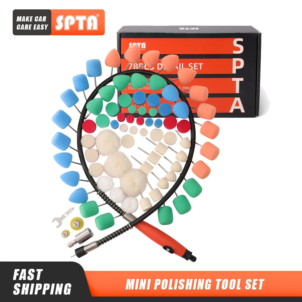 SPTA Mini Polishing Round Sponge Detailing Extention Tools F