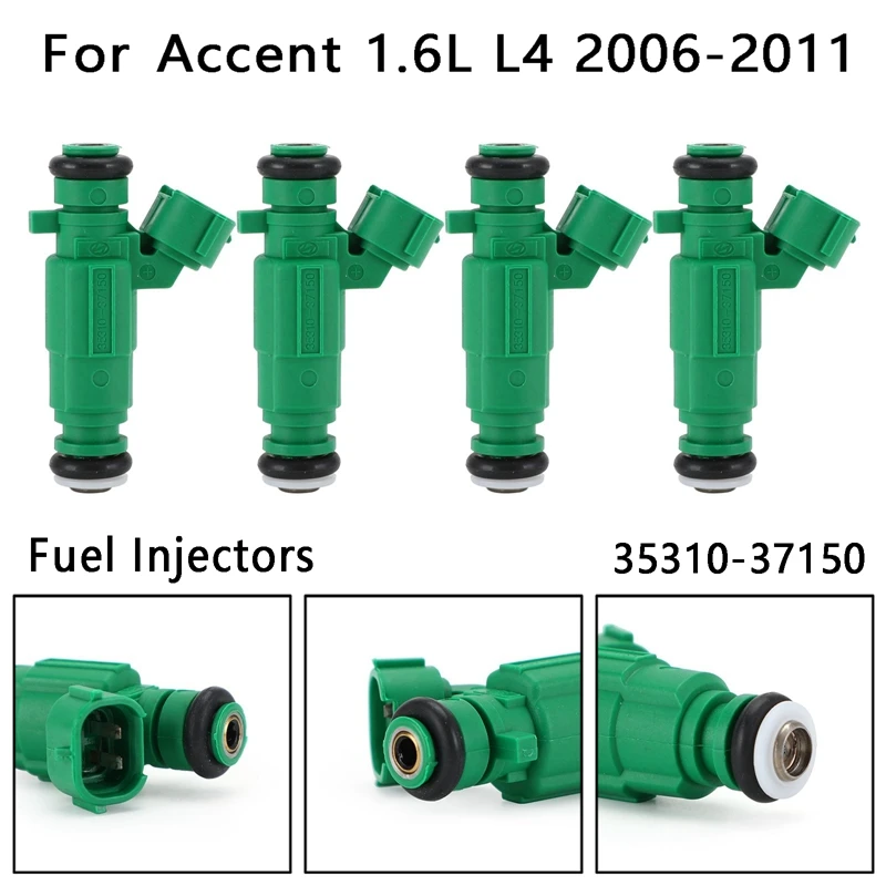 

4Pcs Fuel Injectors 35310-37150 For Hyundai Accent 1.6L L4 2006-2011