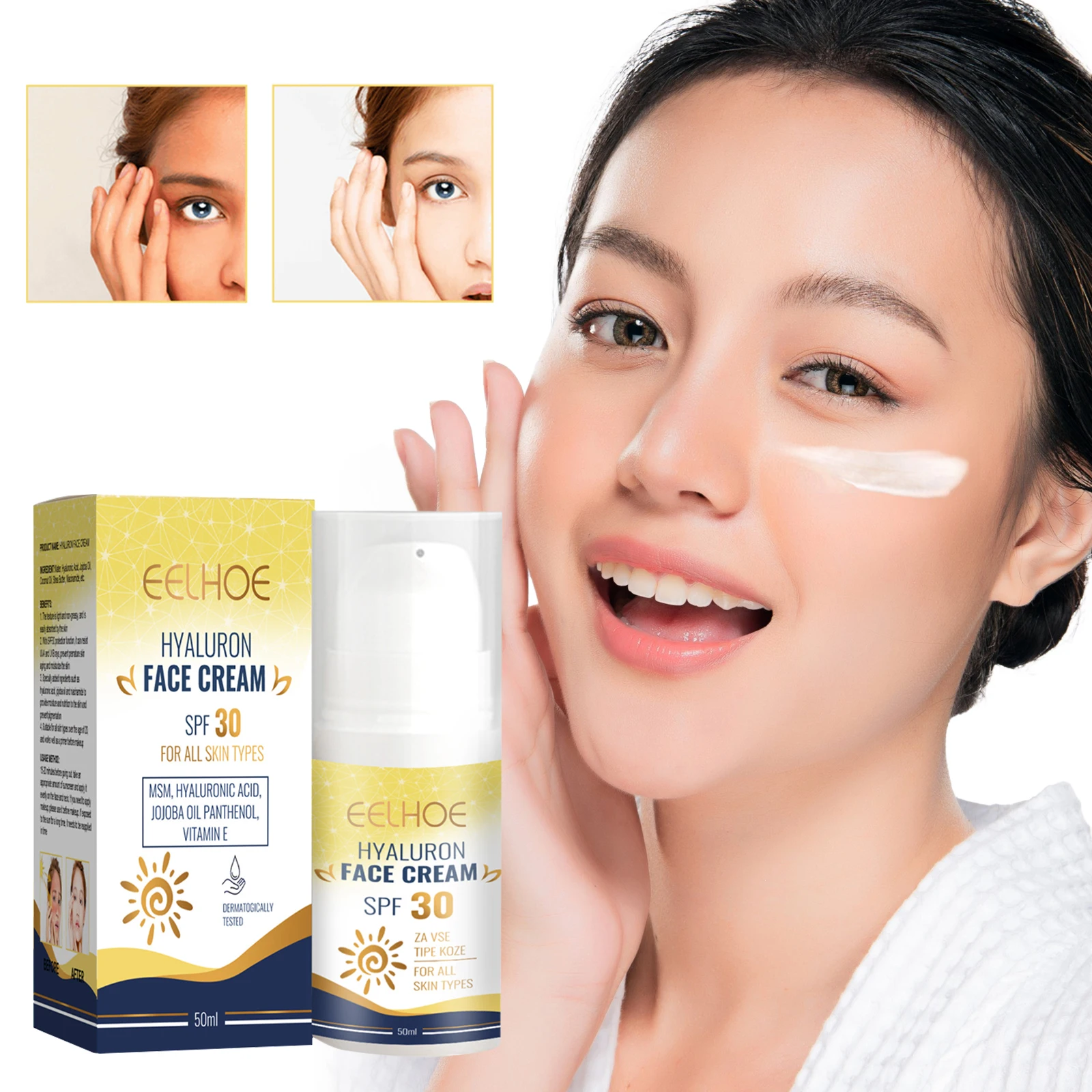 

Sunscreen Cream Whitening Anti Oxidant Aging Prevent UV Rays Sunlight Sunburn Oil-control Brightening Sunblock Face Cream 50ml