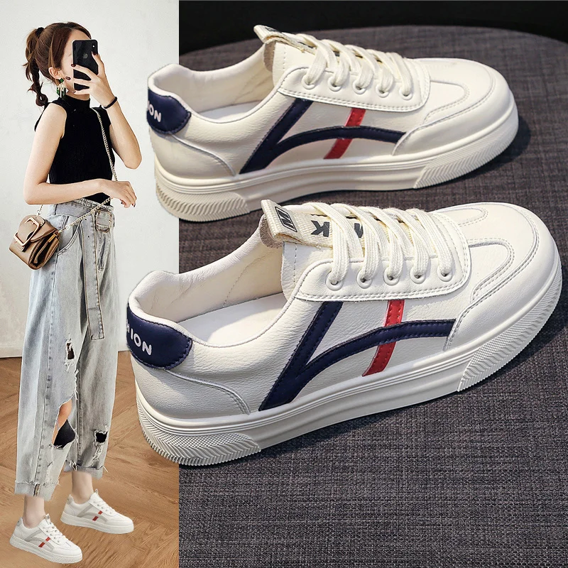  Белые туфли для девочек универсальные на толстой подошве новинка лета 2024 супер