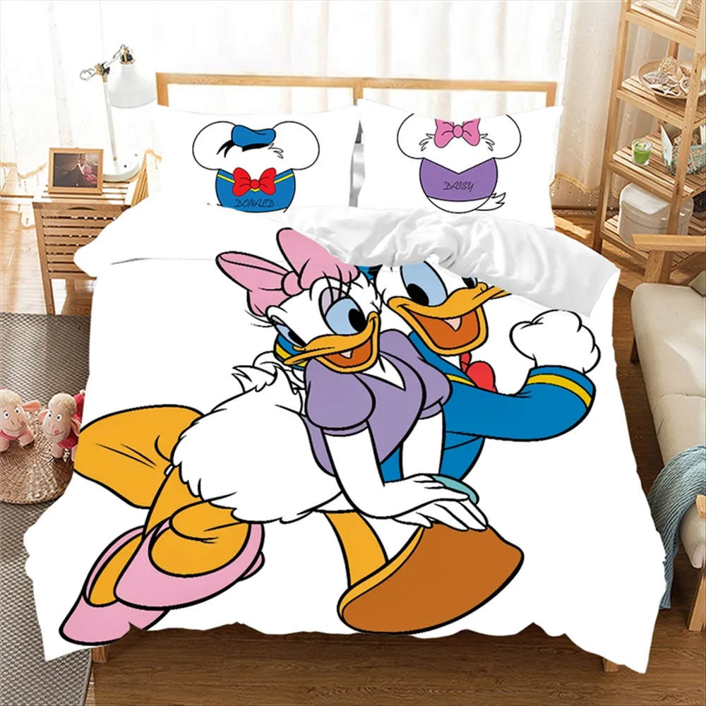 

Cartoon Donald Duck Disney Bedding Set Children Girl Duvet Cover Comforter Bedding Sets Queen King Size Bedroom Home Decoration