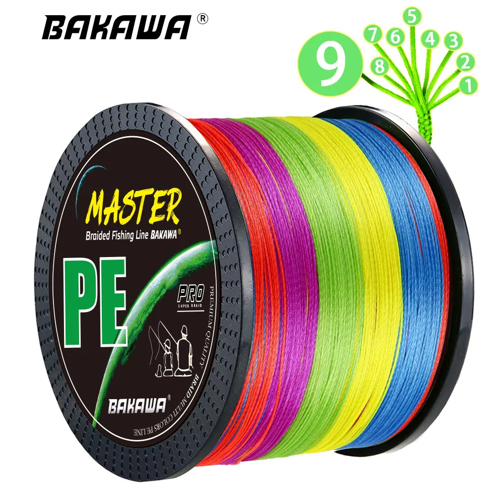 

BAKAWA Braided Fishing line Pesca 9 Strands Carp Multifilament Fly Wire 1000M 500M 300M 100M Japanese 100% Pe Line Sea Saltwater