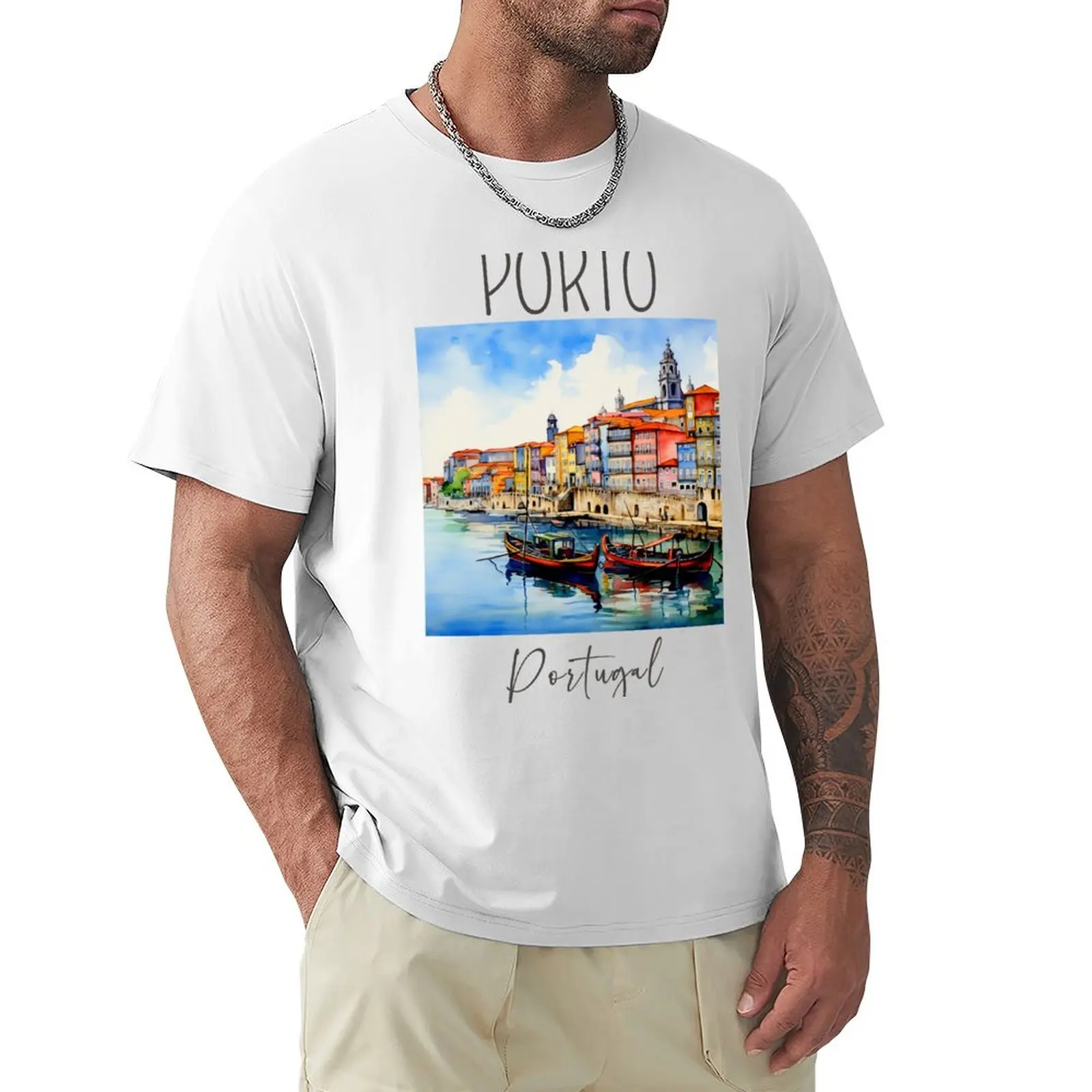 Акварельный дизайн Porto - Португалия Футболка для мальчиков с животным принтом