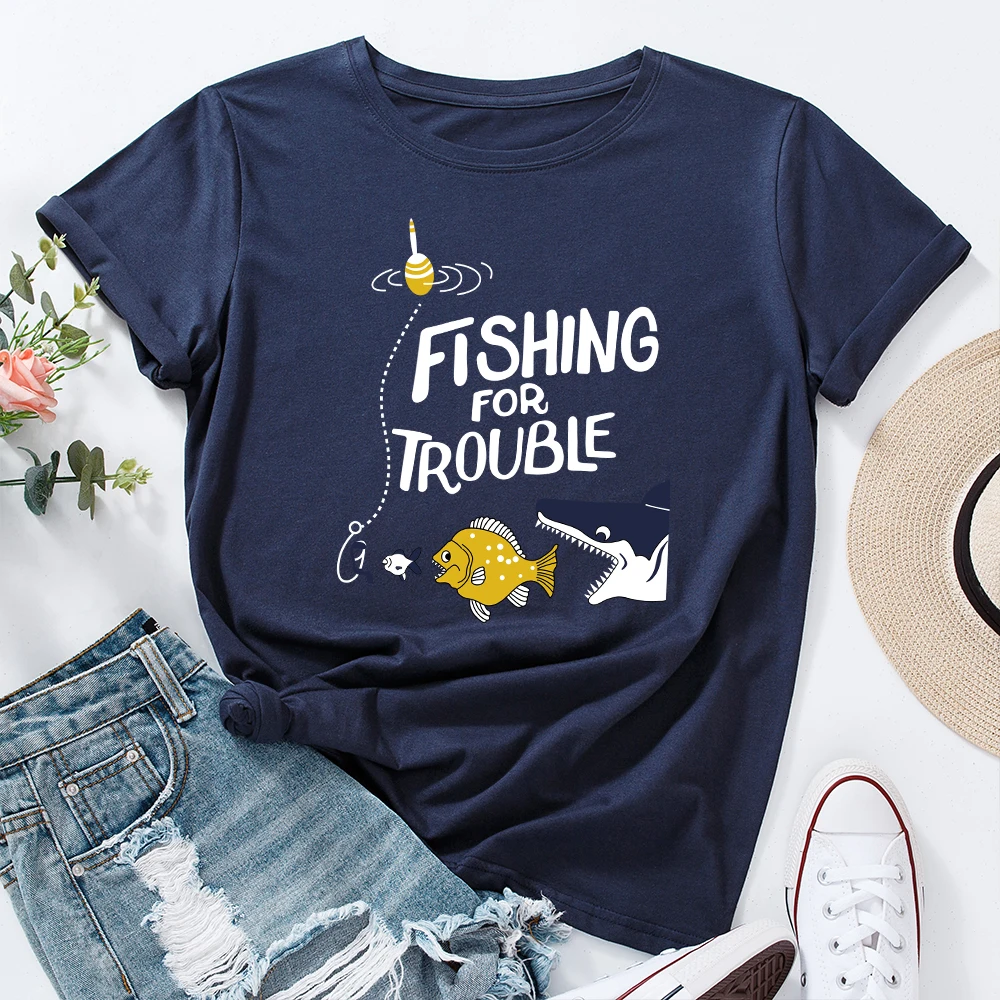 

Забавная женская футболка с рисунком Fish Go, с коротким рукавом, для рыбалки