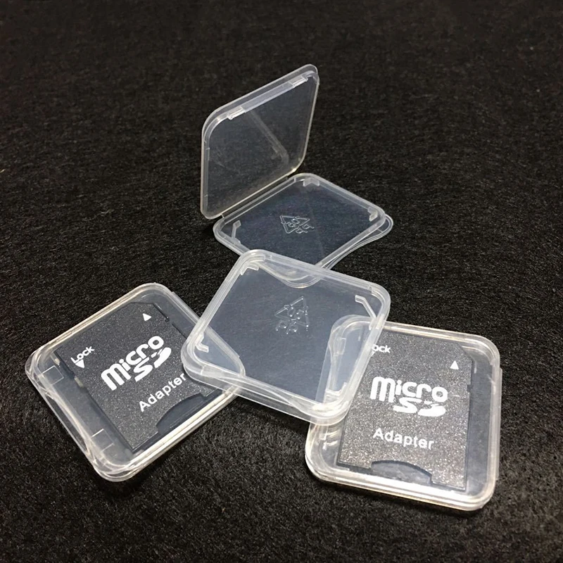 

10pcs Transparent SD Memory Card Box Storage Box Transparent Plastic Protective Box Memory Card Protector Bracket Box