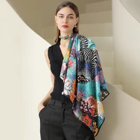 2022 spring and summer new silk scarf simulation silk scarf female japan and south korea sweet floral print bag silk scarf scarf