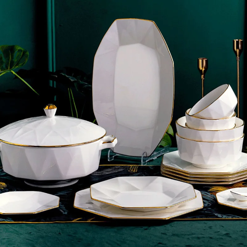 

Outdoor Portable Tableware Tea Ceramic Bowl Chopsticks Spoon Plates Dinner Drinkware Plates Talheres Conjunto Dinnerware Sets