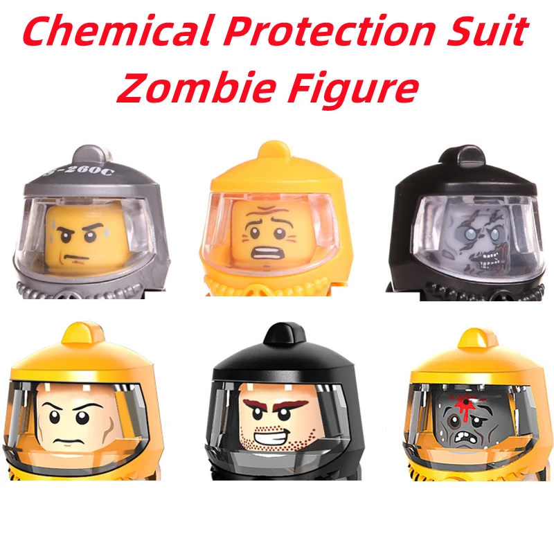 

Feleph Одиночная распродажа, пожарная химическая защита, костюм, фигурка злого человека, зомби, строительные блоки, кирпичи, наборы моделей, игрушки PG808