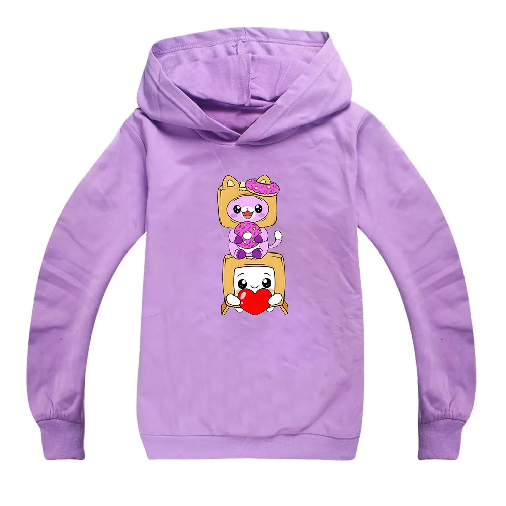 Kids Clothes Lankybox Hoodie Long Sleeve Casual Boys Sweatshirts Cartoon Tops Harajuku Unisex Hoodies Unisex Girls Sudadera Thin