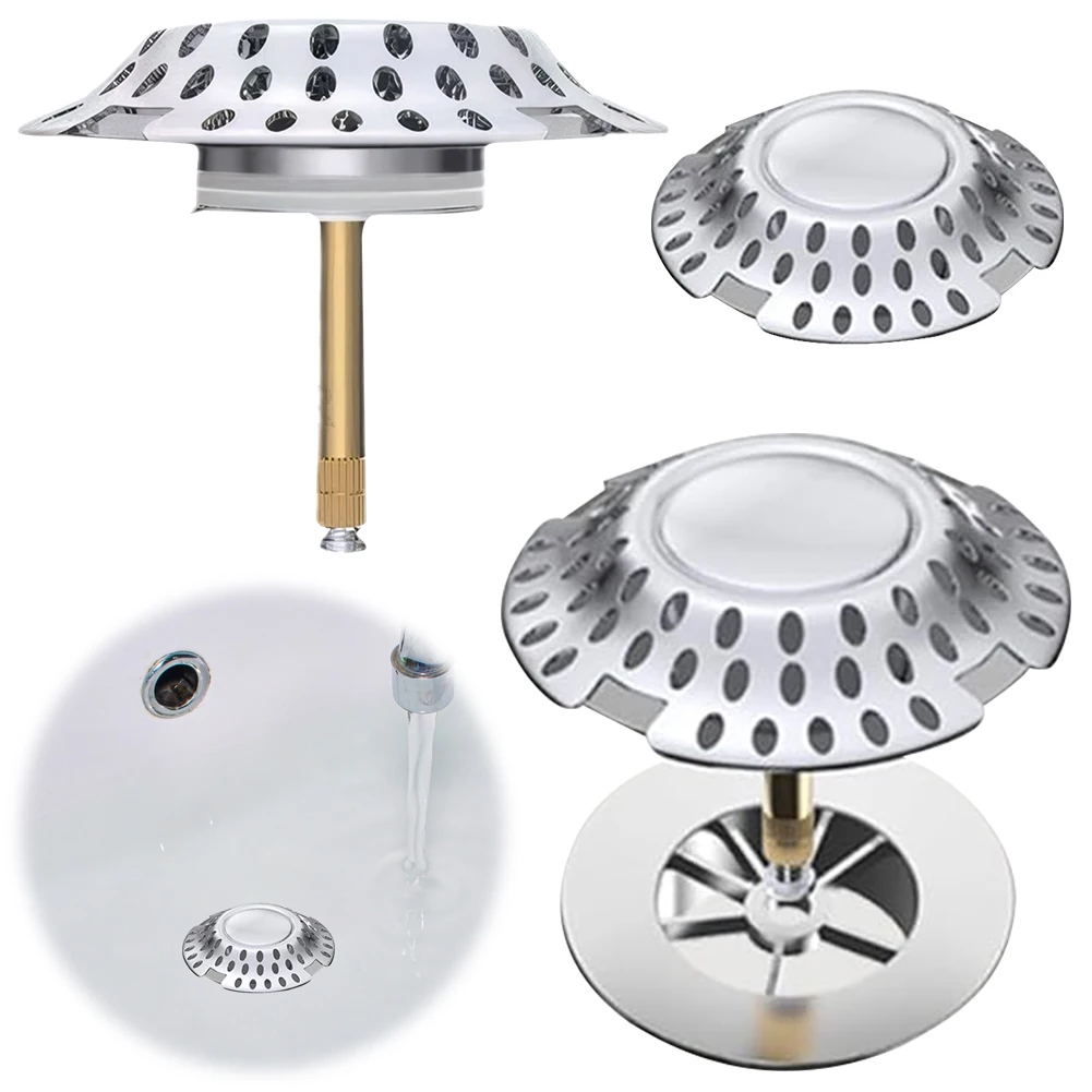 Пробка для ванной и крышка с сетчатым фильтром стопор ванны двойной фильтрацией 1