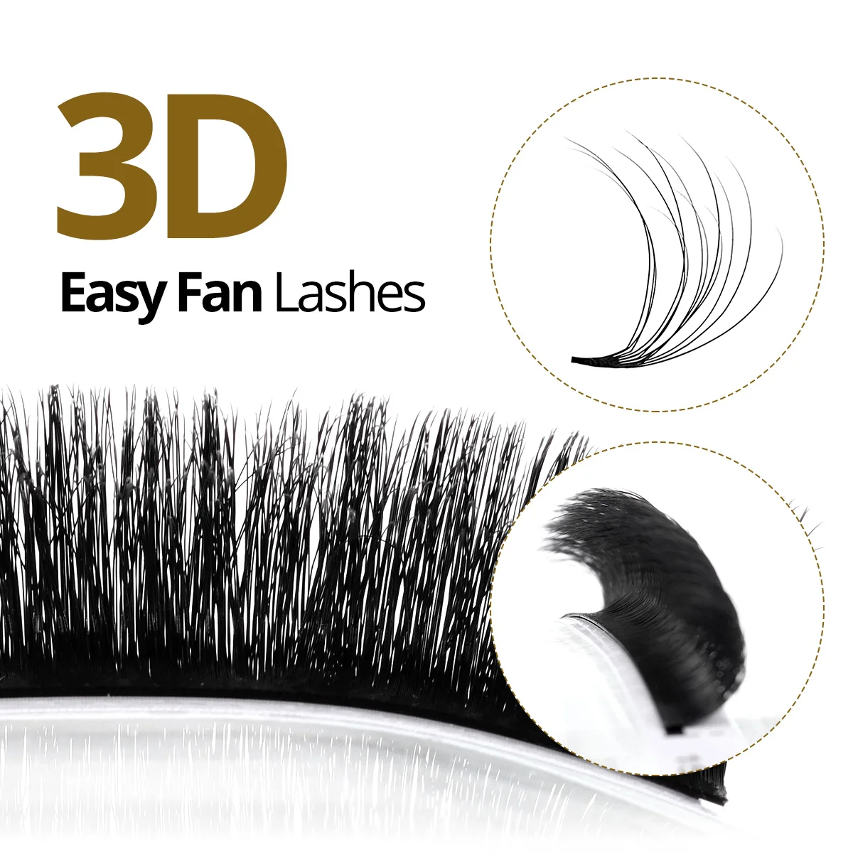 Фото ARISON 3D Easy Fan Lashes Многоуровневые плотно готовые объемные веерные ресницы для наращивания 0,03/0,07 Austomatic Flowering Искусственная норка №5