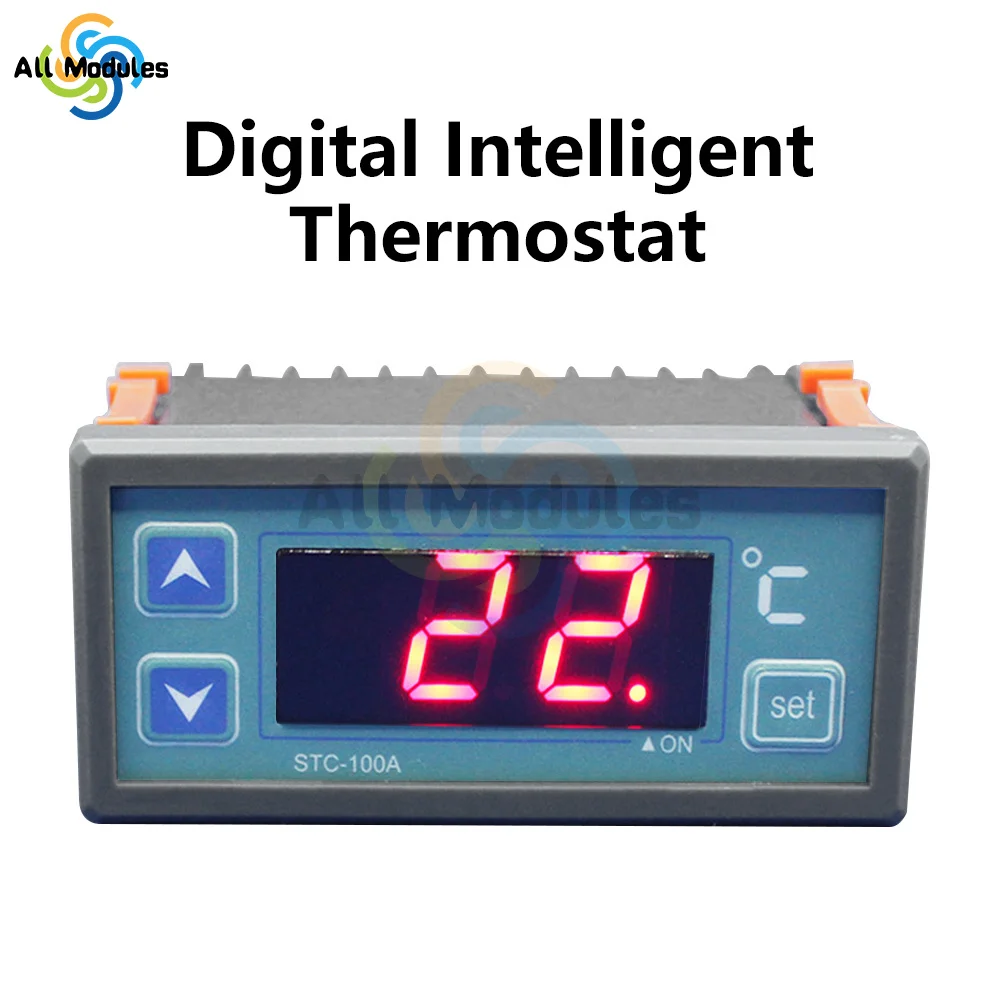 

STC-100A Digital Temperature Controller AC 220V Digital LED Temperature Controller Thermostat with NTC Sensor Probe