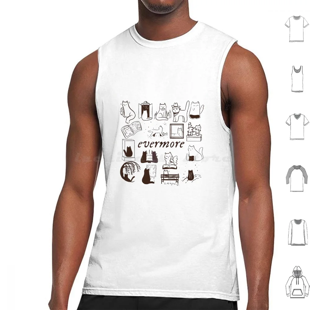 

Evermeow! Tank Tops Print Cotton Evermore Ts Swiftie