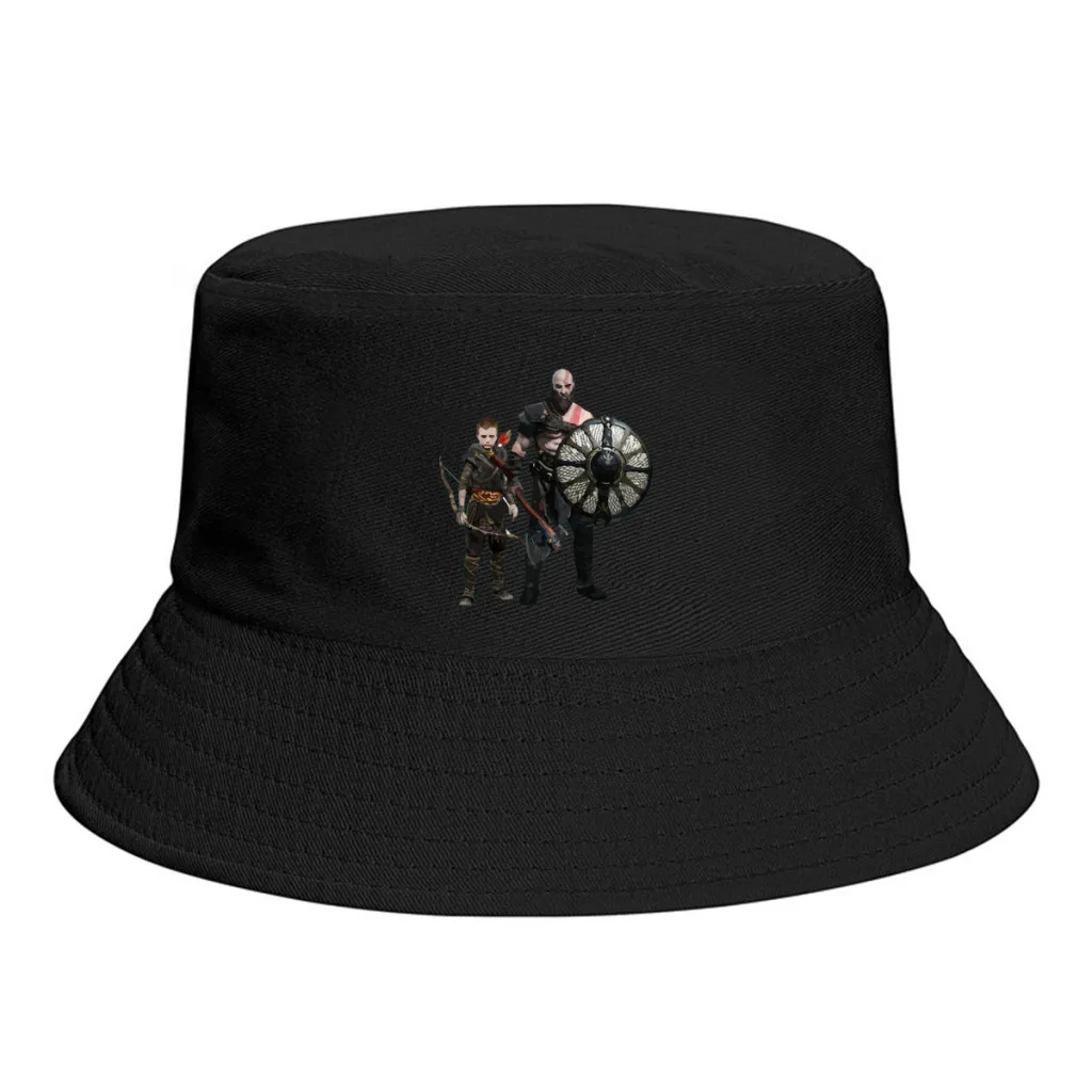 

Summer PS4 Bucket Hats for Women Men God Of War Betrayal Chains of Olympus Kratos Outdoor Travel Foldable Bob Fisherman Hats