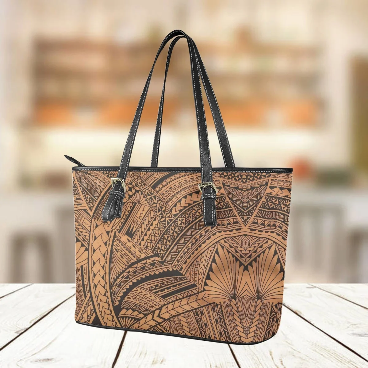 Handbags for Women Polynesian Samoa Tattoos Luxury Design Fashion Female Saddle Bag Tribal Folklore PU Leather Girls Tote Bags