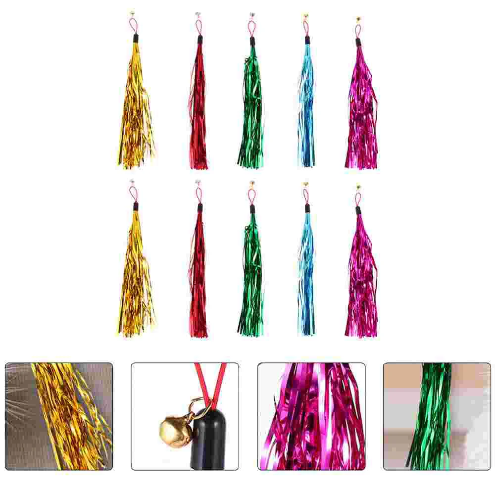 

15pcs Tassel Teaser Cat Toy Replacements Cat Teasers with Bell (Random Color)