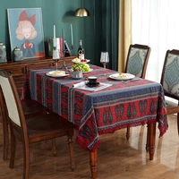 bohemian geometric tablecloth with tassels furniture dustproof cover for home party dining table cover decoration mantel de mesa