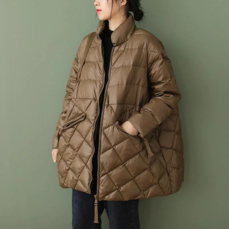 Oversize Loose Waist Coat Women Winter Parkas Vintage Warm Cotton Coats Femme Long Sleeve Pockets Female Clothes Casual
