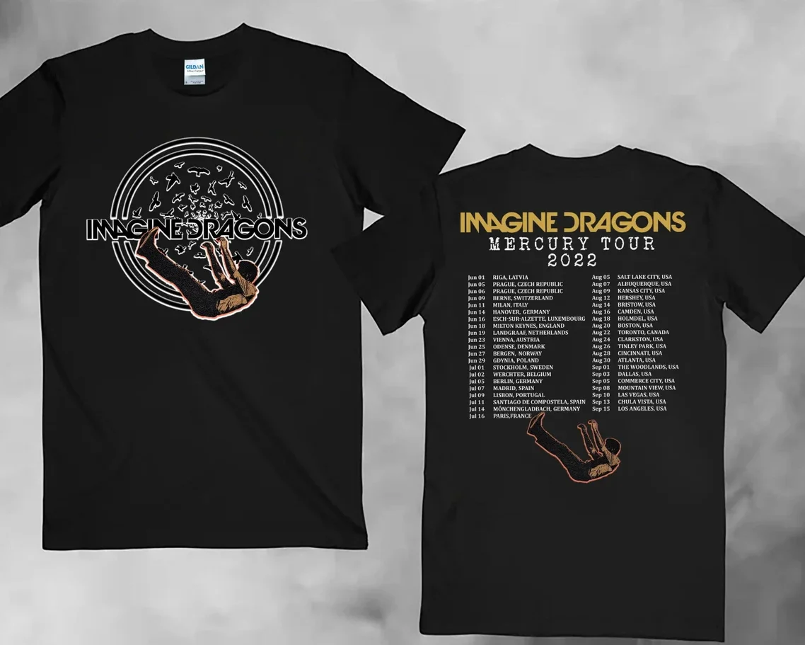 

Mercury Tour 2022 винтажная рубашка с рисунком драконов, Mercury Tour 2022 рубашка YK1325