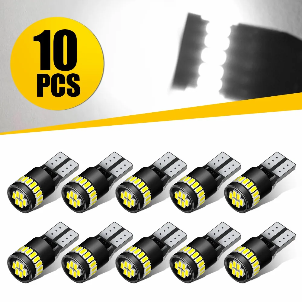 

AUXITO 10x W5W T10 LED CANBUS без ошибок 5W5 12 В 5 Вт Ультра яркий автомобильный внутренний боковой свет 194 1668 автомобильная лампа белый Янтарный красный синий