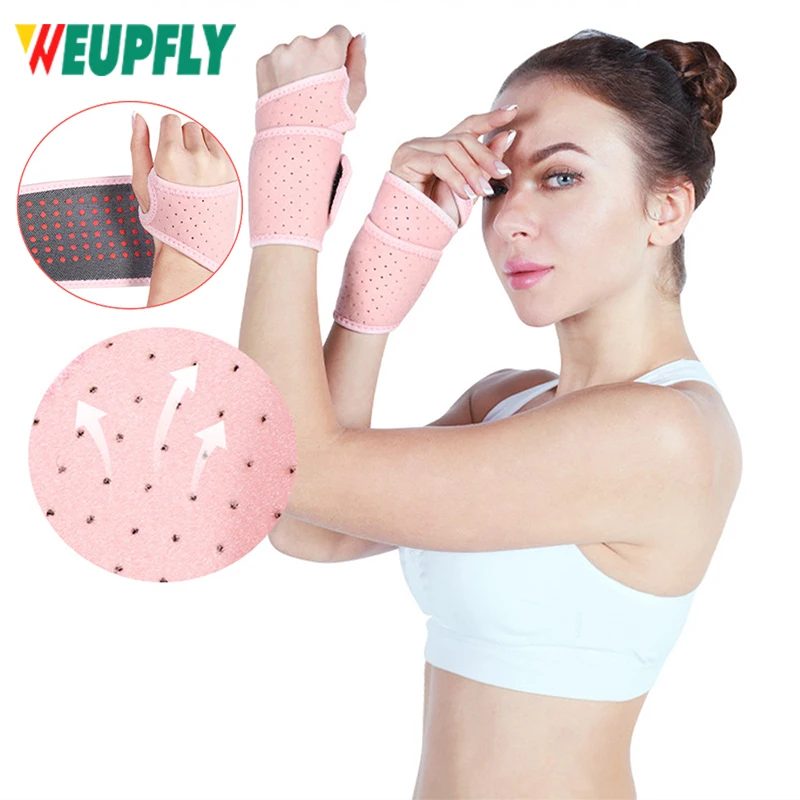 

1Pcs Magnetic Self-Heating Wrist Support Brace Wrap Heated Hand Warmer Compression Pain Relief Wristband Belt For Adult Child