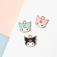 sanrio hello kt key chains cinnamoroll necklace pendant about 1cm alloy oil dripping accessories high quality gifts for children