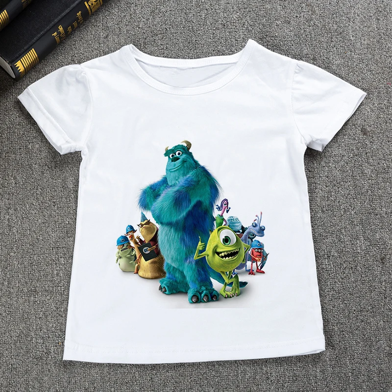 

Mike Anime Tshirt New Cartoon Disney Clothes Fashion 2022 White Boys Clothes Casual Girls Summer Clothes Crew Neck Cute Tops Tee
