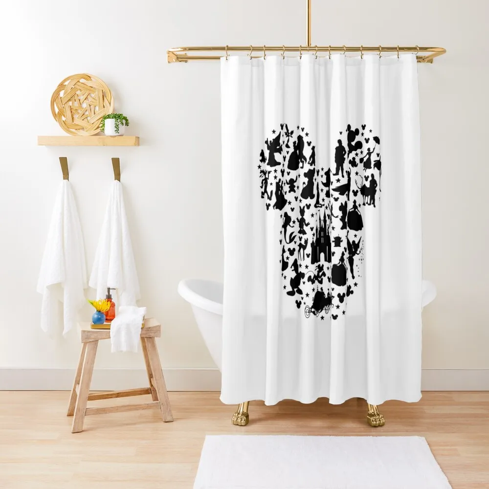 Занавеска для душа с силуэтом мыши