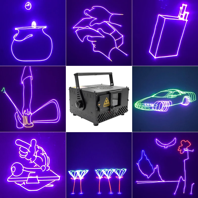 Высокая мощность 1 Вт 3D лазерный проектор лампа RGB дискотека DJ свет управление