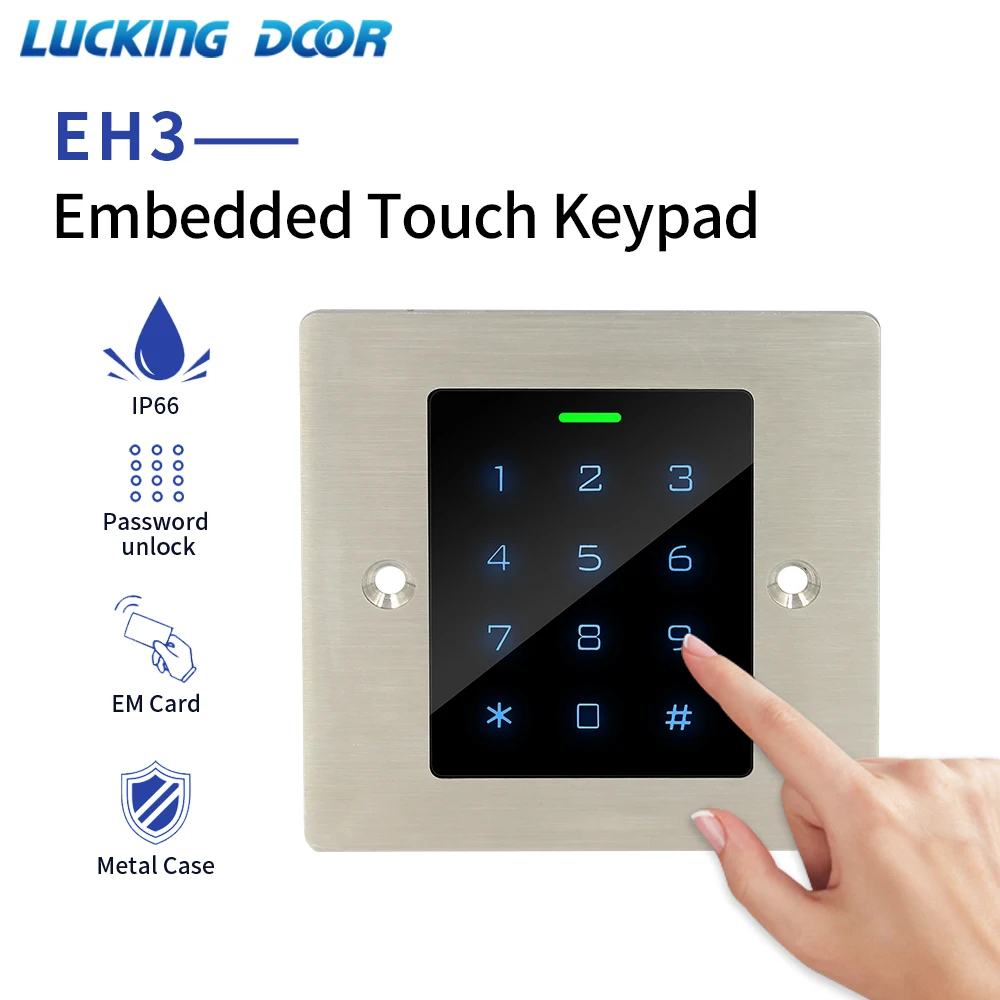 

RFID Reader Keyless Door Opener Metal Access Controler 2000 Users IP66 Waterproof Embedded Reader Wiegand Output