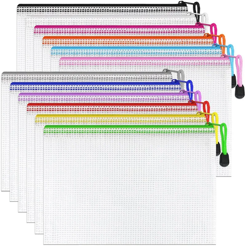 

Zipper Bags,12PCS Project Bags, Mesh Zipper Pouch For School Office Supplies Travel Accessories And Gamesstorage