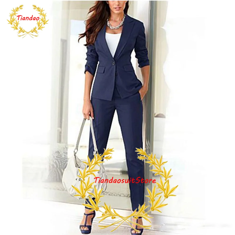 Suit for Women Formal 2 Piece Business Workwear Office Lady Jacket Pants Wedding Tuxedo Female Blazer