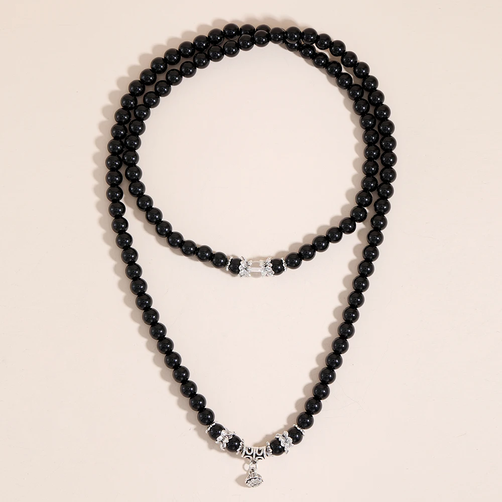 Ожерелье OAIITE из натурального черного оникса 8 мм для мужчин и женщин ожерелье