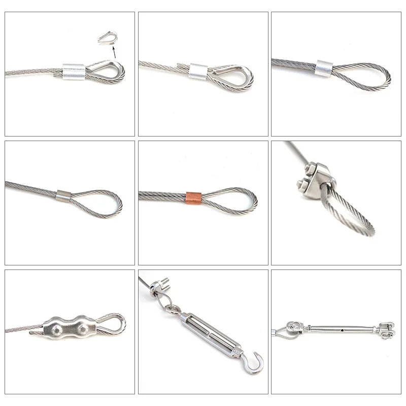 10 м 0 1-2 5 мм диаметр 7x7 структура 304 Проволочный Трос из нержавеющей стали тонкий