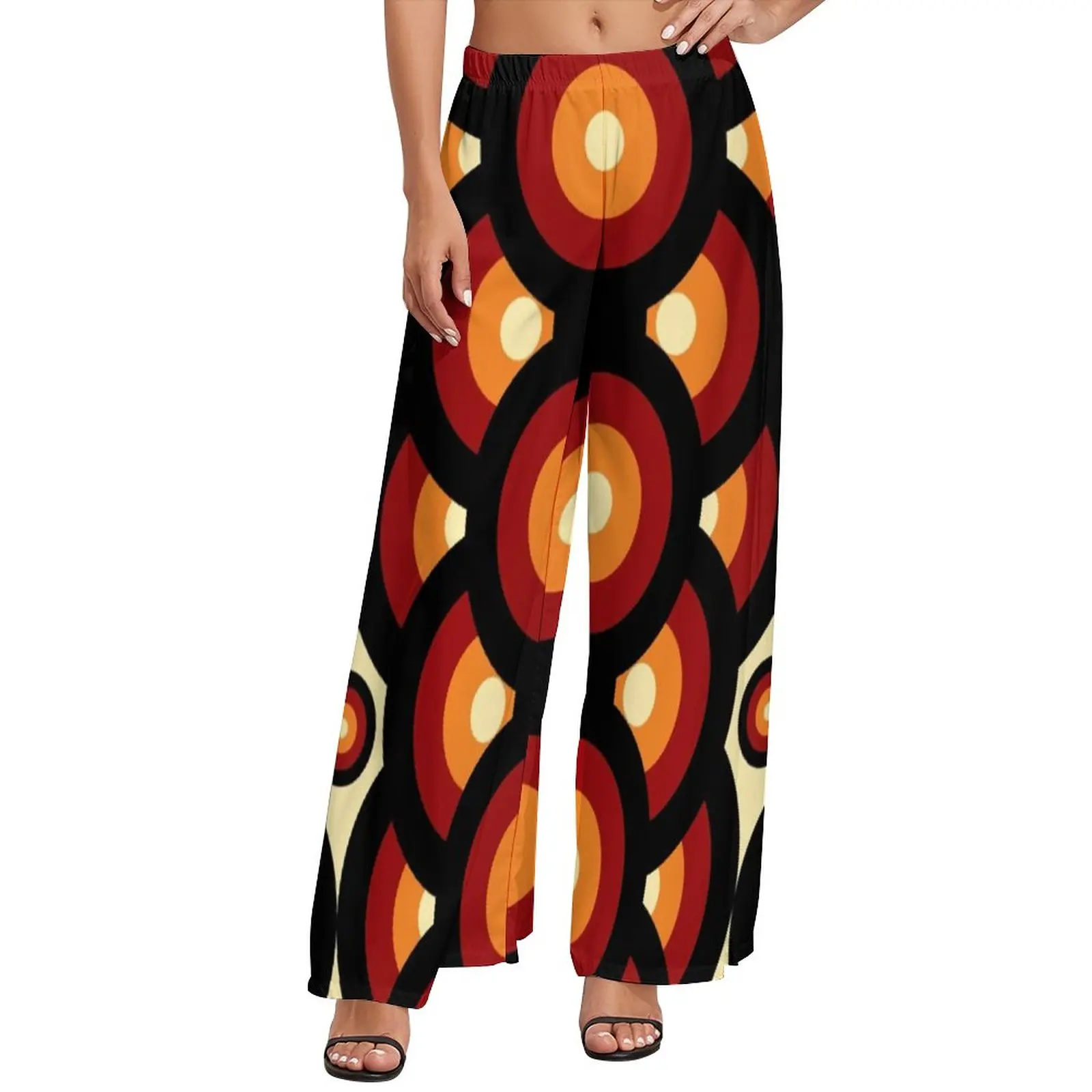 

Vintage Mid-Century Straight Pants 60s 70s Style Classic Wide Leg Pants Womens Oversize Street Style Graphic Trousers