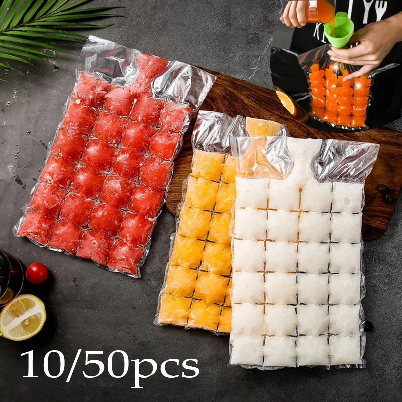 

Ice Mould Disposable Portable Ice Cube Bags Transparent Faster Freezing Ice-Making Ice Bag Kitchen Gadgets Ice Cube Maker 50pcs