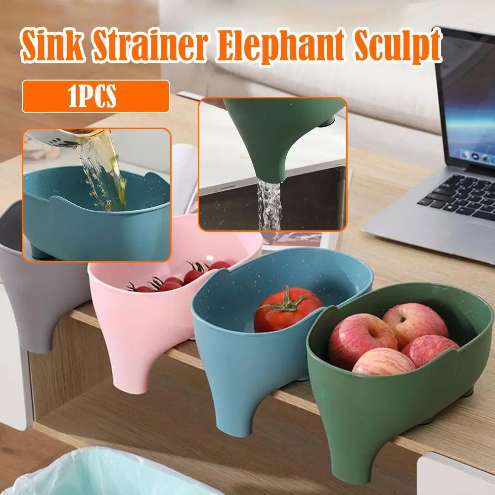 

1pc Sink Strainer Elephant Sculpt Leftover Drain Basket Soup Garbage Filter Anti Skid Fruit Vegetable Drainer Kitchen Accessorie