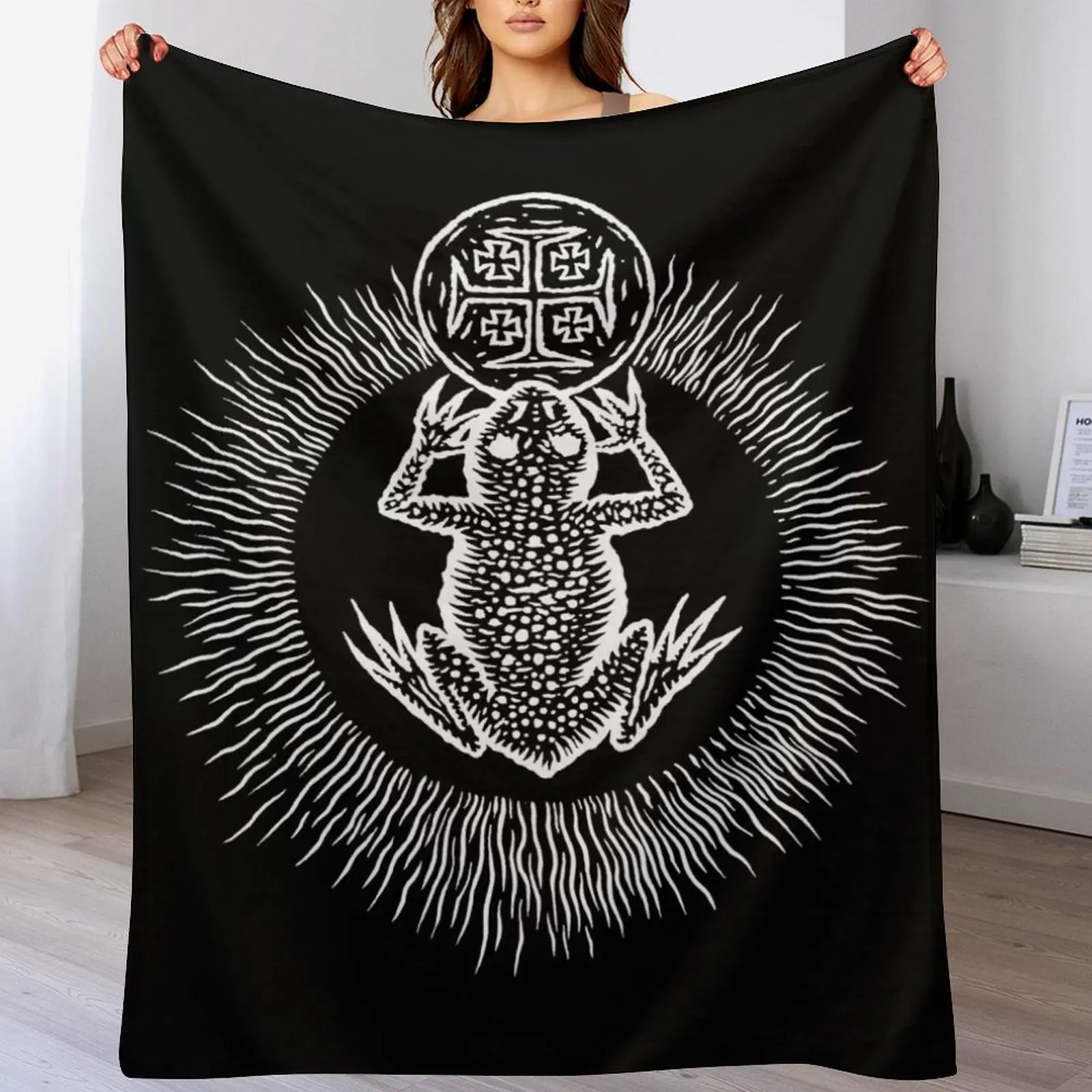 Забавное одеяло Гари из ведьма (белый на черном) от Gemma свободные дорожные одеяла