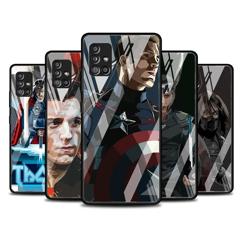 Чехол из закаленного стекла для телефона Samsung A22, A54, A14, A52, A32, A23, A34, A51, A12, A21s, A13, A24