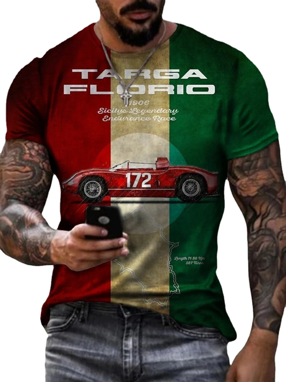 Женская футболка с круглым вырезом коротким рукавом и принтом |