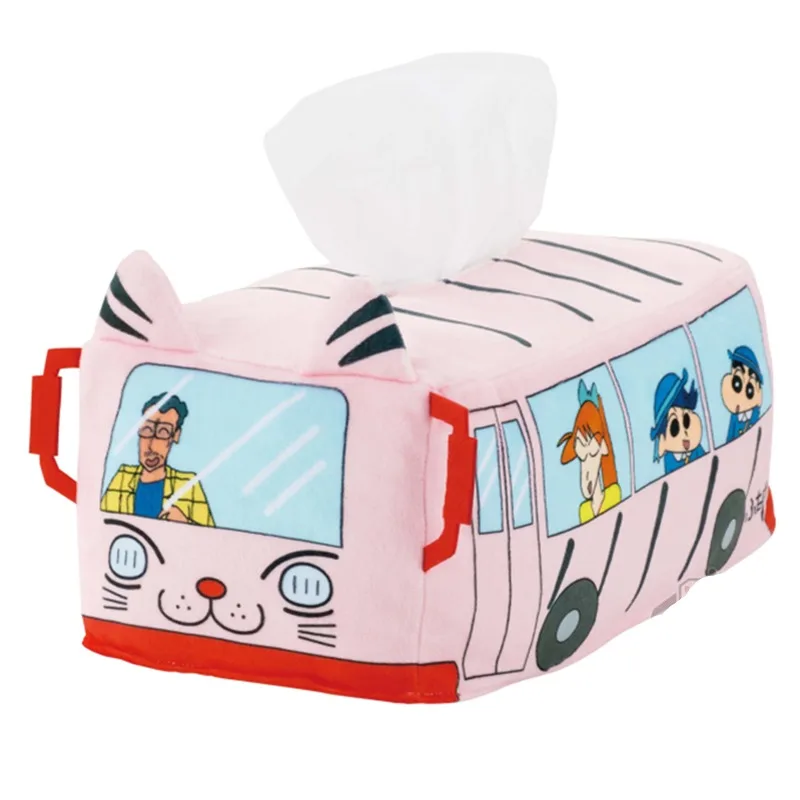 

Bandai Original Cartoon Crayon Shin-chan Bus Plush Tissue Cover Tissue Cover Car-mounted Plush Printed Tissue Paper Set