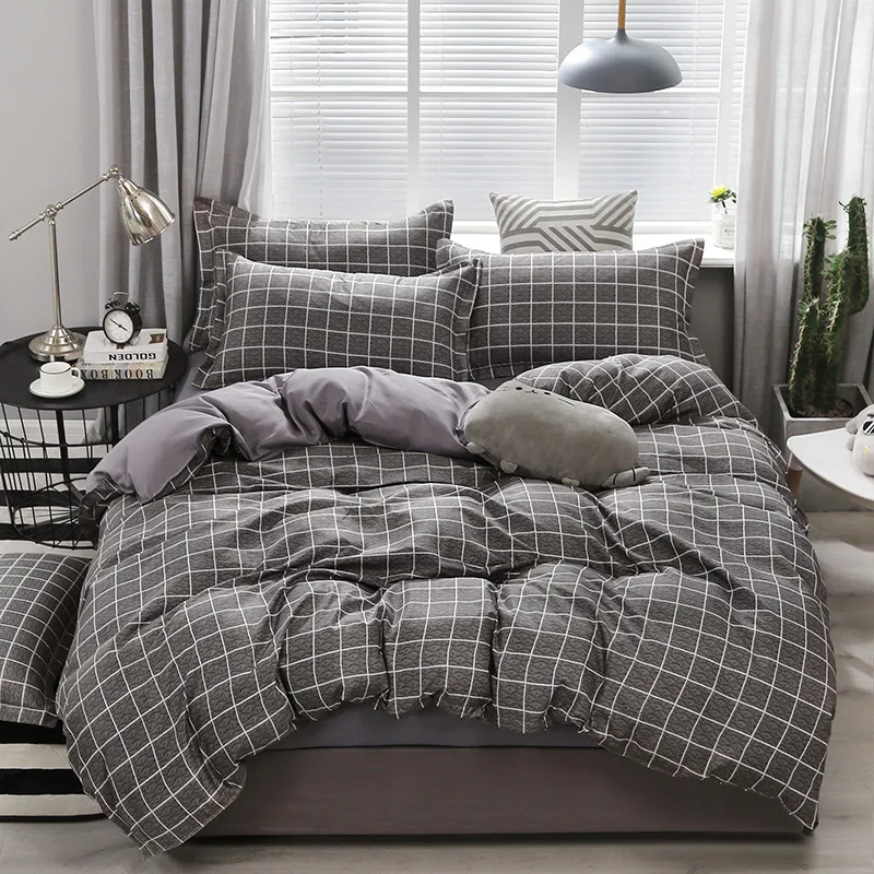 

200/220/240cm Bedding Set with Pillowcase and Bed Sheet Adult Duvet Cover Sets Bedclothes Bed Linen Sheet Qulit Covers
