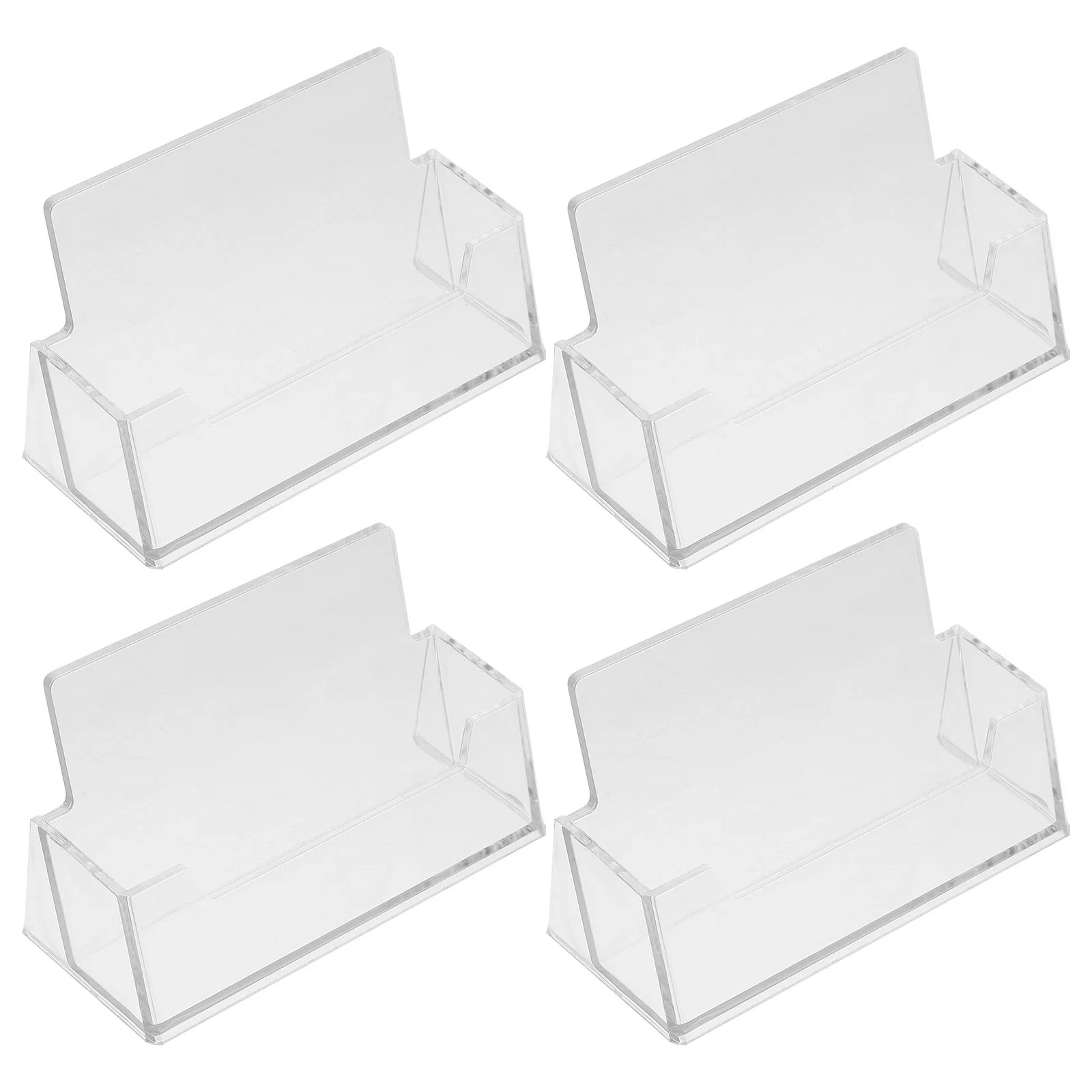 

4 Pcs Show Rack Acrylic Business Card Holder Desk Display Holders Pocket Office Multiple Organizer Stand