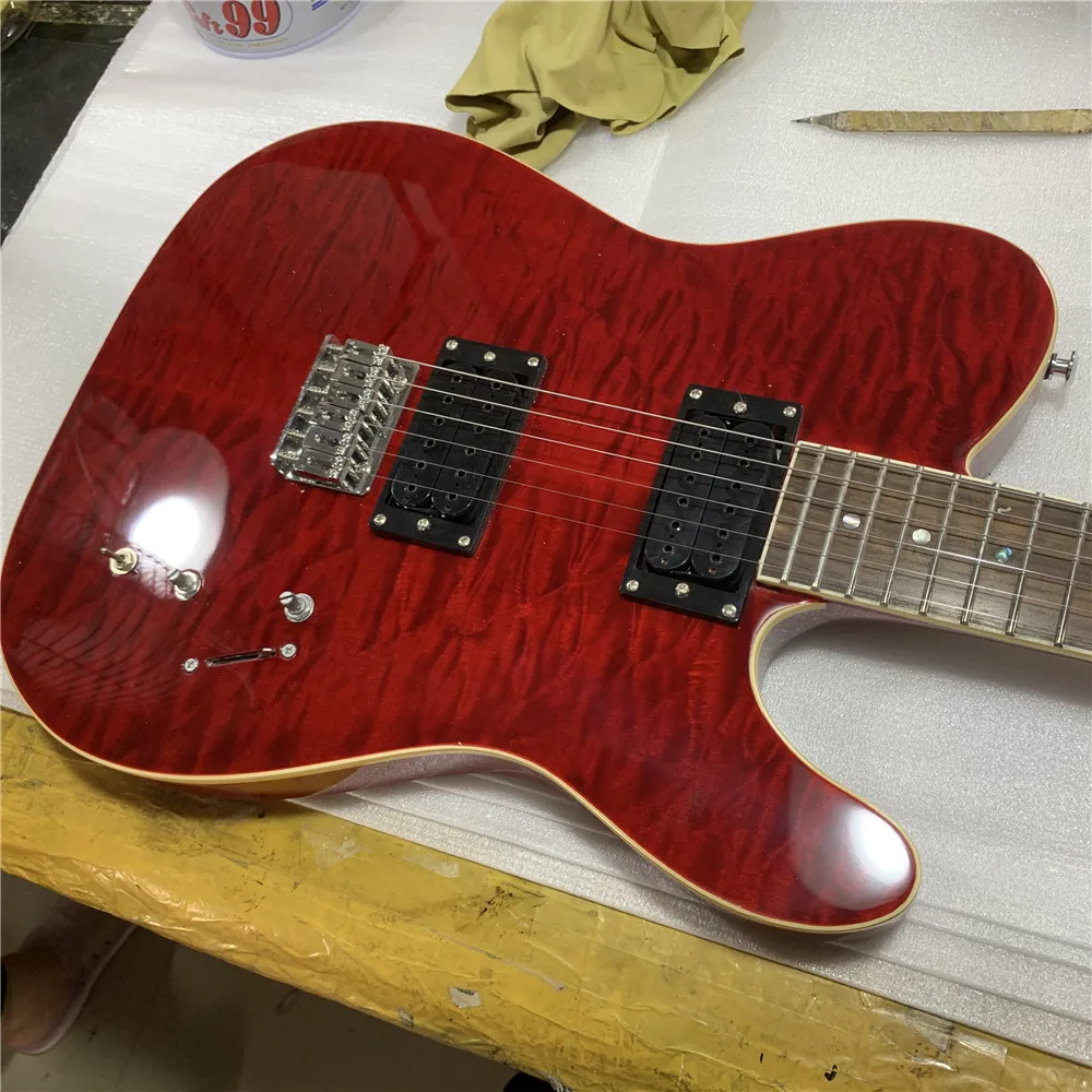 

Telecaster Electric Guitar Elm Body Red Color Black Board Silver Hardware High Quality Free Shipping Guitars Guitarra