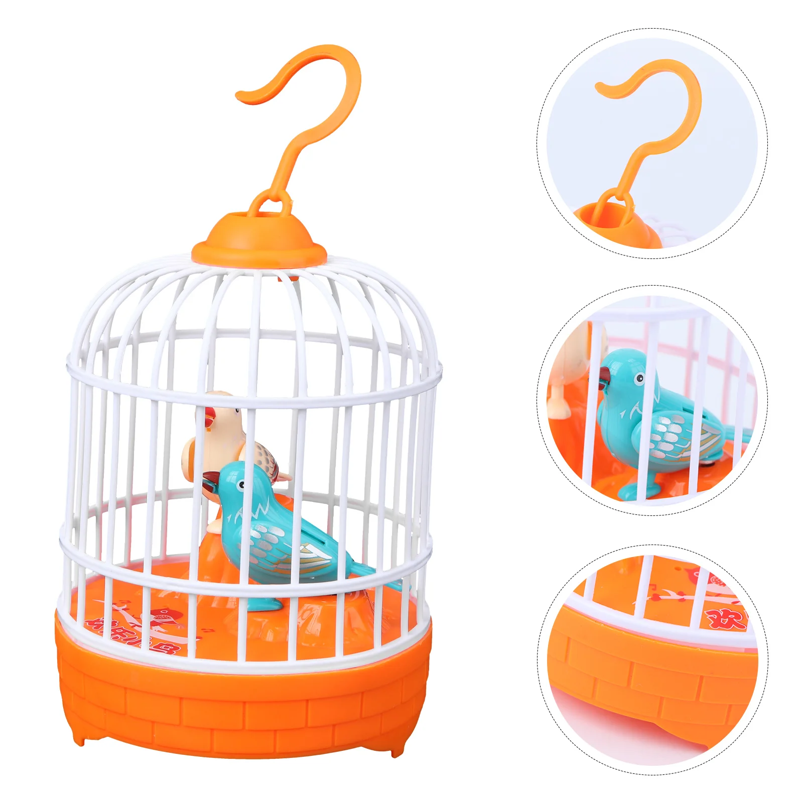 

Simulated Bird Cage Toy Simulation Kids Electric Children Mini Animal Figurines LED Birdcage Plastic Puzzle Toys